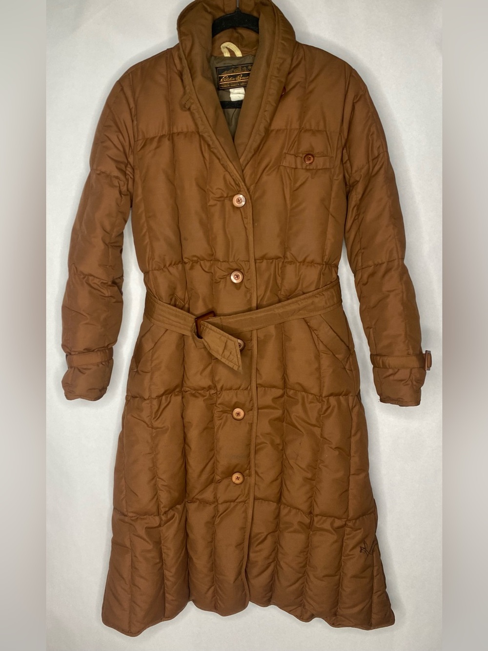 Vintage Eddie Bauer Goose Down Long Puffer Coat Sz Sm